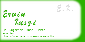 ervin kuszi business card